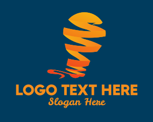 Innovative - Orange Ribbon Light Bulb logo design