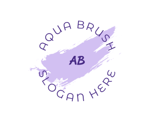 Purple Paint Brush Stroke logo design