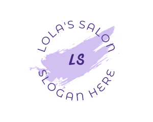 Purple Paint Brush Stroke logo design