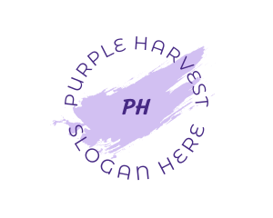 Purple Paint Brush Stroke logo design