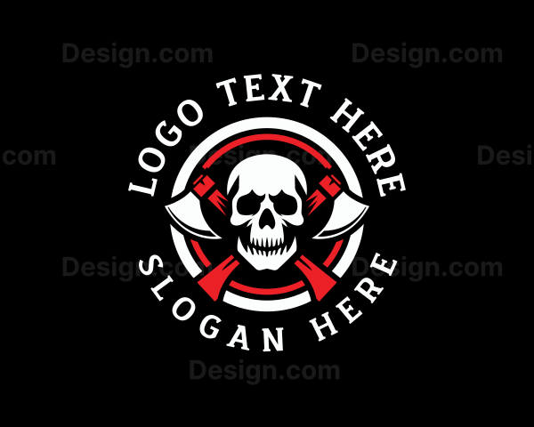 Combat Axe Skull Logo