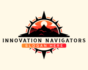 Compass Mountain Voyage logo design