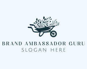 Wheelbarrow Flower Garden logo design