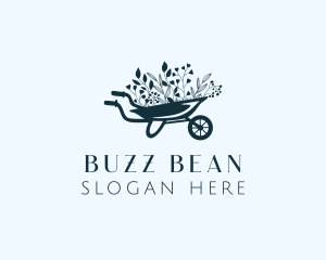 Wheelbarrow Flower Garden logo design