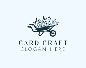 Wheelbarrow Flower Garden logo design