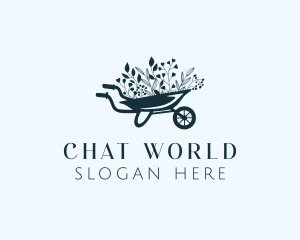 Wheelbarrow Flower Garden logo design