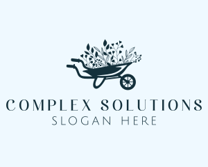 Wheelbarrow Flower Garden logo design