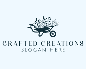 Wheelbarrow Flower Garden logo design