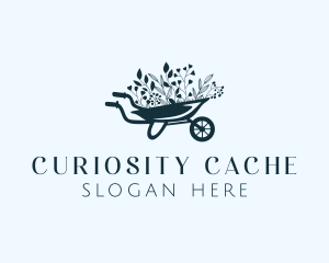 Wheelbarrow Flower Garden logo design