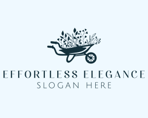 Wheelbarrow Flower Garden logo design