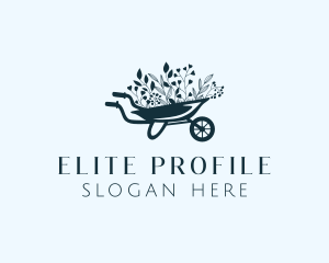 Wheelbarrow Flower Garden logo design