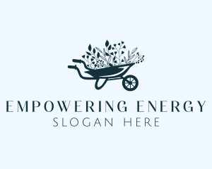 Wheelbarrow Flower Garden logo design