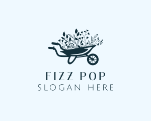 Wheelbarrow Flower Garden logo design