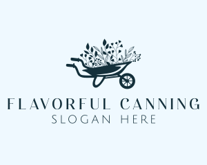 Wheelbarrow Flower Garden logo design