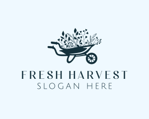 Wheelbarrow Flower Garden logo design