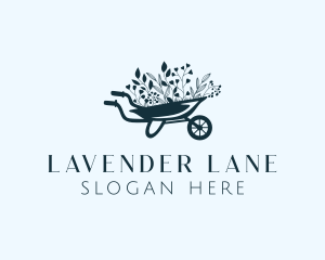 Wheelbarrow Flower Garden logo design