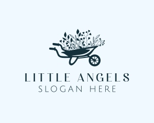 Wheelbarrow Flower Garden logo design