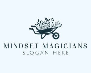 Wheelbarrow Flower Garden logo design