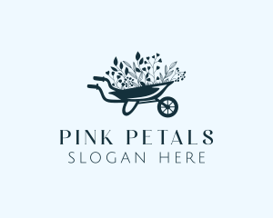 Wheelbarrow Flower Garden logo design