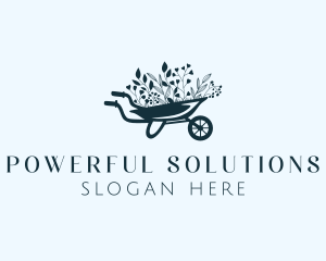 Wheelbarrow Flower Garden logo design