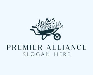 Wheelbarrow Flower Garden logo design