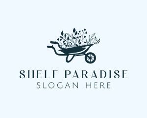 Wheelbarrow Flower Garden logo design