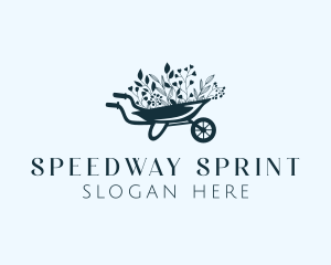 Wheelbarrow Flower Garden logo design