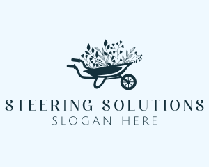 Wheelbarrow Flower Garden logo design