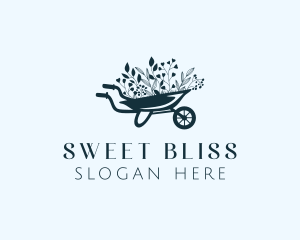 Wheelbarrow Flower Garden logo design