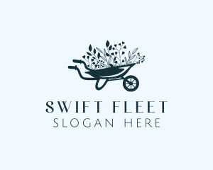 Wheelbarrow Flower Garden logo design