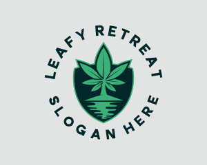 Island Marijuana Shield logo design