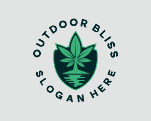 Island Marijuana Shield logo design