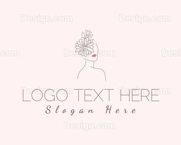 Natural Flower Beauty Woman Logo