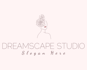 Natural Flower Beauty Woman Logo