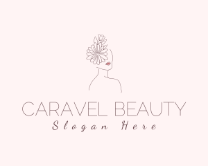 Natural Flower Beauty Woman logo design