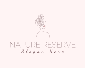 Natural Flower Beauty Woman logo design