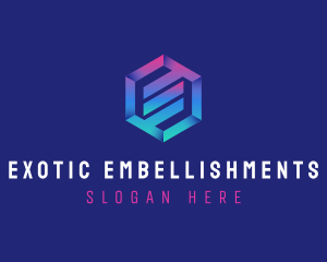 Gradient Hexagon Letter E logo design