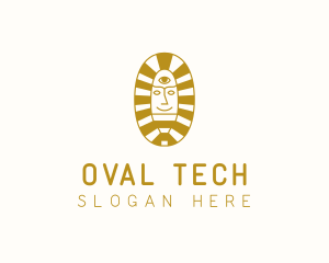 Oval Egyptian Pharaoh logo design