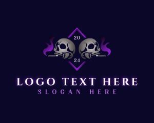 Skull Smoking Cigar logo