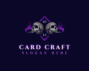 Skull Smoking Cigar logo design