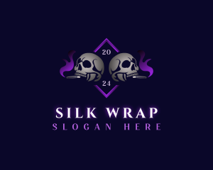 Skull Smoking Cigar logo design