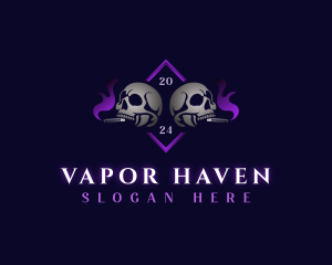 Skull Smoking Cigar logo design