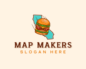 California Cheeseburger Snack logo design