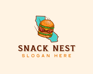 California Cheeseburger Snack logo design