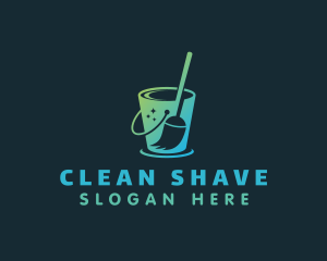 Cleaning Mop Bucket  logo design