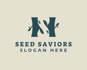 Organic Plant Letter S logo design