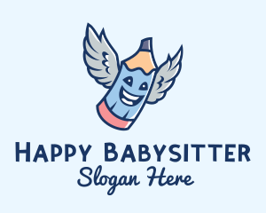 Happy Angel Wings  logo design