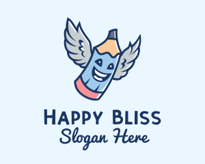 Happy Angel Wings  logo design