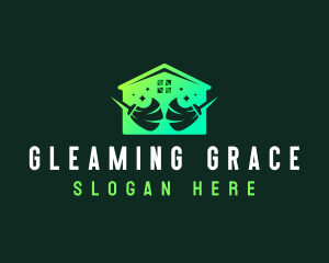 Sparkling Cleaning Tool logo design