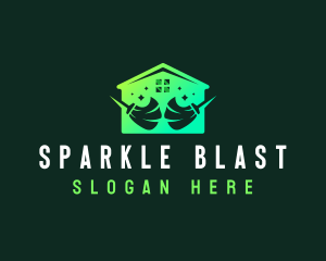 Sparkling Cleaning Tool logo design